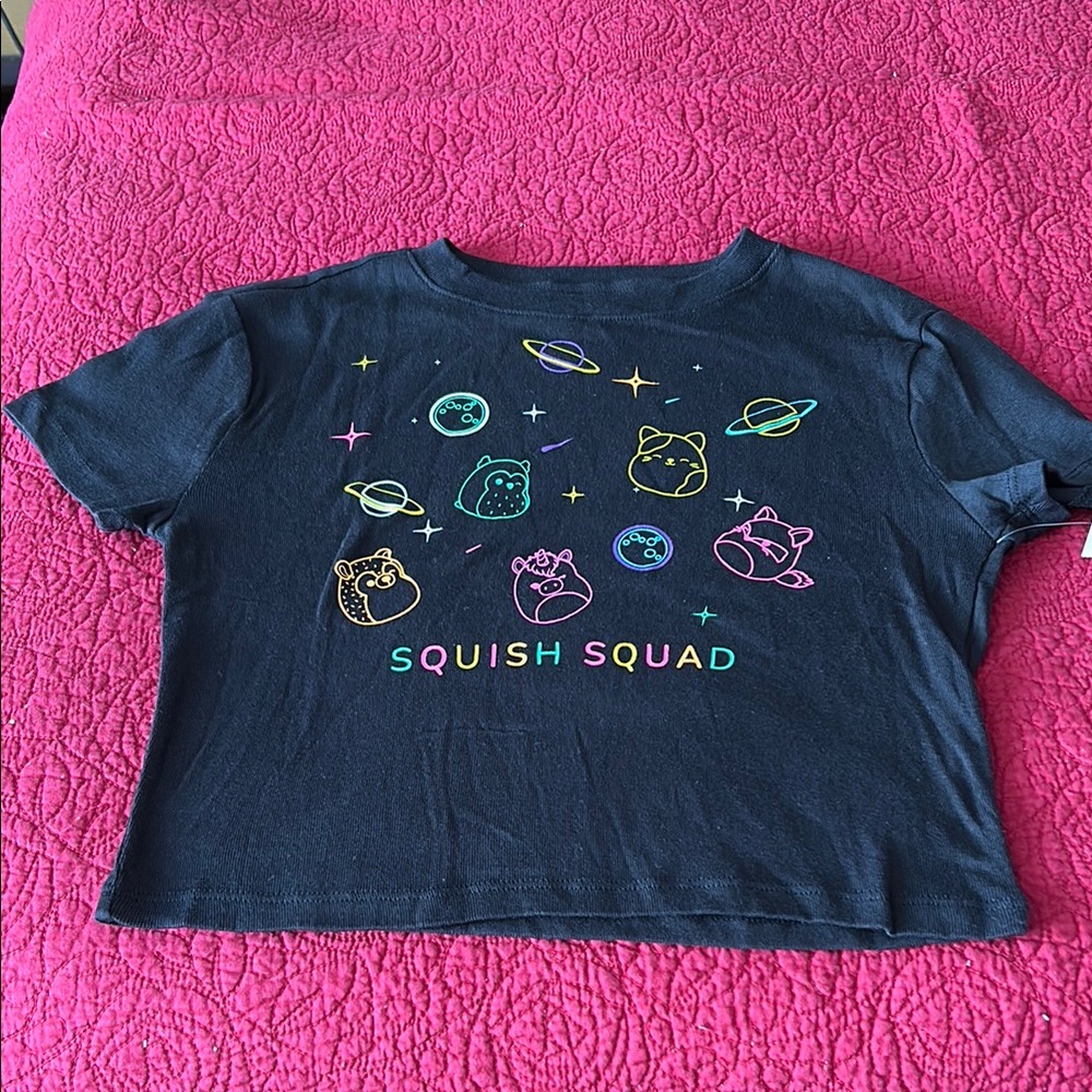 Squish Squad Kids' Black Graphic Tee nwt